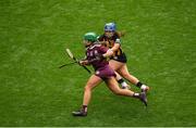 8 September 2019; Sarah Spellman of Galway in action against Meighan Farrell of Kilkenny during the Liberty Insurance All-Ireland Senior Camogie Championship Final match between Galway and Kilkenny at Croke Park in Dublin. Photo by Ramsey Cardy/Sportsfile