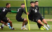 8 September 2019; Republic of Ireland players, John Egan, Shane Duffy, right, Alan Browne and Conor Hourihane, left, during a training session at the FAI National Training Centre in Abbotstown, Dublin. Photo by Stephen McCarthy/Sportsfile