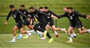 8 September 2019; Players, from left, John Egan, Shane Duffy and Alan Browne during a Republic of Ireland training session at the FAI National Training Centre in Abbotstown, Dublin. Photo by Stephen McCarthy/Sportsfile