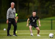 8 September 2019; Jack Byrne and Republic of Ireland manager Mick McCarthy during a training session at the FAI National Training Centre in Abbotstown, Dublin. Photo by Stephen McCarthy/Sportsfile