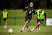 8 September 2019; Jeff Hendrick and John Egan, right, during a Republic of Ireland training session at the FAI National Training Centre in Abbotstown, Dublin. Photo by Stephen McCarthy/Sportsfile