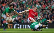 7 September 2019; Hadleigh Parkes of Wales is tackled by Robbie Henshaw of Ireland during the Guinness Summer Series match between Ireland and Wales at Aviva Stadium in Dublin. Photo by Brendan Moran/Sportsfile