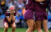 8 September 2019; Galway captain Sarah Dervan reacts at the final whistle after the Liberty Insurance All-Ireland Senior Camogie Championship Final match between Galway and Kilkenny at Croke Park in Dublin. Photo by Piaras Ó Mídheach/Sportsfile