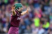 8 September 2019; Emma Helebert of Galway celebrates after the Liberty Insurance All-Ireland Senior Camogie Championship Final match between Galway and Kilkenny at Croke Park in Dublin. Photo by Piaras Ó Mídheach/Sportsfile