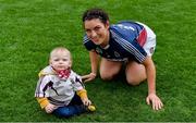 8 September 2019; Joanne McCormack of Westmeath with her son Shay after the Liberty Insurance All-Ireland Intermediate Camogie Championship Final match between Galway and Westmeath at Croke Park in Dublin. Photo by Piaras Ó Mídheach/Sportsfile