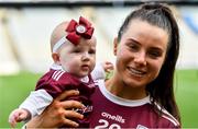 8 September 2019; Rebecca Hennelly of Galway with her niece 7 month old Anna O'Reilly following the Liberty Insurance All-Ireland Senior Camogie Championship Final match between Galway and Kilkenny at Croke Park in Dublin. Photo by Ramsey Cardy/Sportsfile