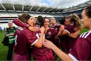 8 September 2019; Galway players celebrate following the Liberty Insurance All-Ireland Senior Camogie Championship Final match between Galway and Kilkenny at Croke Park in Dublin. Photo by Ramsey Cardy/Sportsfile