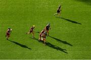 8 September 2019; Aoife Doyle of Kilkenny in action against Catriona Cormican of Galway during the Liberty Insurance All-Ireland Senior Camogie Championship Final match between Galway and Kilkenny at Croke Park in Dublin. Photo by Ramsey Cardy/Sportsfile