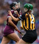 8 September 2019; Niamh Kilkenny of Galway in action against Collette Dormer of Kilkenny during the Liberty Insurance All-Ireland Senior Camogie Championship Final match between Galway and Kilkenny at Croke Park in Dublin. Photo by Piaras Ó Mídheach/Sportsfile