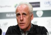 9 September 2019; Republic of Ireland manager Mick McCarthy during a press conference at the FAI National Training Centre in Abbotstown, Dublin. Photo by Stephen McCarthy/Sportsfile