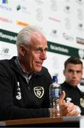 9 September 2019; Republic of Ireland manager Mick McCarthy during a press conference at the FAI National Training Centre in Abbotstown, Dublin. Photo by Stephen McCarthy/Sportsfile