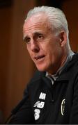 9 September 2019; Republic of Ireland manager Mick McCarthy during a press conference at the FAI National Training Centre in Abbotstown, Dublin. Photo by Stephen McCarthy/Sportsfile