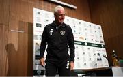 9 September 2019; Republic of Ireland manager Mick McCarthy during a press conference at the FAI National Training Centre in Abbotstown, Dublin. Photo by Stephen McCarthy/Sportsfile