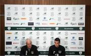 9 September 2019; Republic of Ireland manager Mick McCarthy and Seamus Coleman during a press conference at the FAI National Training Centre in Abbotstown, Dublin. Photo by Stephen McCarthy/Sportsfile