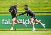 9 September 2019; Conor Hourihane, left, and Enda Stevens during a Republic of Ireland training session at the FAI National Training Centre in Abbotstown, Dublin. Photo by Stephen McCarthy/Sportsfile