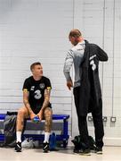 9 September 2019; James McClean and team physiotherapist Tony McCarthy during a Republic of Ireland gym session at the FAI National Training Centre in Abbotstown, Dublin. Photo by Stephen McCarthy/Sportsfile