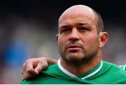 7 September 2019; Ireland captain Rory Best during the national anthems prior to to the Guinness Summer Series match between Ireland and Wales at Aviva Stadium in Dublin. Photo by Brendan Moran/Sportsfile