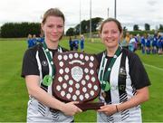 8 September 2019; Helen Cooney, left, and Rachel McLoughlin of Whitehall Rangers following the FAI Women’s Intermediate Shield Final match between Manulla FC and Whitehall Rangers at Mullingar Athletic FC in Mullingar, Co. Westmeath. Photo by Seb Daly/Sportsfile