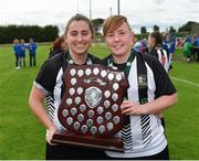 8 September 2019; Niamh O'Doherty, left, and Tasha Graham of Whitehall Rangers following the FAI Women’s Intermediate Shield Final match between Manulla FC and Whitehall Rangers at Mullingar Athletic FC in Mullingar, Co. Westmeath. Photo by Seb Daly/Sportsfile