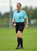 8 September 2019; Referee Sarah Dyas during the FAI Women’s Intermediate Shield Final match between Manulla FC and Whitehall Rangers at Mullingar Athletic FC in Mullingar, Co. Westmeath. Photo by Seb Daly/Sportsfile