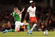 5 September 2019; Renato Steffen of Switzerland and James McClean of Republic of Ireland during the UEFA EURO2020 Qualifier Group D match between Republic of Ireland and Switzerland at Aviva Stadium, Lansdowne Road in Dublin. Photo by Ben McShane/Sportsfile