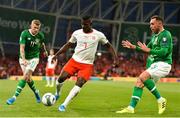 5 September 2019; Breel Embolo of Switzerland and James McClean, left, and Richard Keogh of Republic of Ireland during the UEFA EURO2020 Qualifier Group D match between Republic of Ireland and Switzerland at Aviva Stadium, Lansdowne Road in Dublin. Photo by Ben McShane/Sportsfile