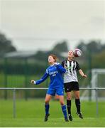 8 September 2019; Emma Cosgrave of Manulla FC in action against Sinead O'Kelly of Whitehall Rangers during the FAI Women’s Intermediate Shield Final match between Manulla FC and Whitehall Rangers at Mullingar Athletic FC in Mullingar, Co. Westmeath. Photo by Seb Daly/Sportsfile