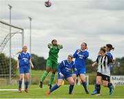 8 September 2019; Simona Fernandes of Manulla FC punches the ball away during the FAI Women’s Intermediate Shield Final match between Manulla FC and Whitehall Rangers at Mullingar Athletic FC in Mullingar, Co. Westmeath. Photo by Seb Daly/Sportsfile