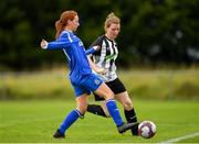 8 September 2019; Emma Cosgrave of Manulla FC in action against Helen Cooney of Whitehall Rangers during the FAI Women’s Intermediate Shield Final match between Manulla FC and Whitehall Rangers at Mullingar Athletic FC in Mullingar, Co. Westmeath. Photo by Seb Daly/Sportsfile