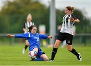 8 September 2019; Stacey Freyne of Manulla FC in action against Rachel McLoughlin of Whitehall Rangers during the FAI Women’s Intermediate Shield Final match between Manulla FC and Whitehall Rangers at Mullingar Athletic FC in Mullingar, Co. Westmeath. Photo by Seb Daly/Sportsfile