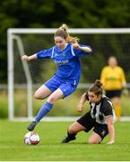 8 September 2019; Megan Costello of Manulla FC in action against Niamh O'Doherty of Whitehall Rangers during the FAI Women’s Intermediate Shield Final match between Manulla FC and Whitehall Rangers at Mullingar Athletic FC in Mullingar, Co. Westmeath. Photo by Seb Daly/Sportsfile