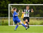 8 September 2019; Megan Costello of Manulla FC in action against Niamh O'Doherty of Whitehall Rangers during the FAI Women’s Intermediate Shield Final match between Manulla FC and Whitehall Rangers at Mullingar Athletic FC in Mullingar, Co. Westmeath. Photo by Seb Daly/Sportsfile