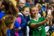 3 September 2019; Megan Connolly of Republic of Ireland with supporters following the UEFA Women's 2021 European Championships Qualifier Group I match between Republic of Ireland and Montenegro at Tallaght Stadium in Dublin. Photo by Stephen McCarthy/Sportsfile