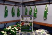 7 September 2019; A programme in the Limerick dressing room before The Alzheimer Society of Ireland hosting Bluebird Care sponsored Tipperary v Limerick hurling fundraiser match at Nenagh Éire Óg, Nenagh, Co Tipperary. This unique fundraising initiative, to mark World Alzheimer’s Month 2019, was the brainchild of two leading Munster dementia advocates, Kevin Quaid and Kathy Ryan, who both have a dementia diagnosis. All the money raised will go towards providing community services and advocacy supports in the Munster area and beyond. Photo by Piaras Ó Mídheach/Sportsfile