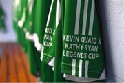 7 September 2019; A detailed view of a Limerick jersey before The Alzheimer Society of Ireland hosting Bluebird Care sponsored Tipperary v Limerick hurling fundraiser match at Nenagh Éire Óg, Nenagh, Co Tipperary. This unique fundraising initiative, to mark World Alzheimer’s Month 2019, was the brainchild of two leading Munster dementia advocates, Kevin Quaid and Kathy Ryan, who both have a dementia diagnosis. All the money raised will go towards providing community services and advocacy supports in the Munster area and beyond. Photo by Piaras Ó Mídheach/Sportsfile