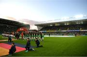 9 September 2019; The two teams prior to the UEFA EURO2020 Qualifier Group C match between Northern Ireland and Germany at the National Stadium at Windsor Park in Belfast. Photo by Ramsey Cardy/Sportsfile
