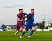 9 September 2019; Kenny Browne of Waterford United in action against Patrick Hoban of Dundalk during the Extra.ie FAI Cup Quarter-Final match between Waterford and Dundalk at the Waterford Regional Sports Centre in Waterford. Photo by Seb Daly/Sportsfile