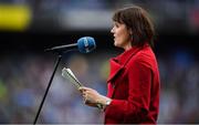 1 September 2019; MC and Broadcaster Gráinne McElwain during the GAA Football All-Ireland Senior Championship Final match between Dublin and Kerry at Croke Park in Dublin. Photo by Brendan Moran/Sportsfile