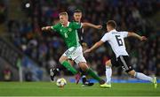 9 September 2019; George Saville of Northern Ireland in action against Joshua Kimmich of Germany during the UEFA EURO2020 Qualifier Group C match between Northern Ireland and Germany at the National Stadium at Windsor Park in Belfast. Photo by Ramsey Cardy/Sportsfile