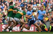 1 September 2019; Con O'Callaghan of Dublin is tackled by Killian Spillane of Kerry during the GAA Football All-Ireland Senior Championship Final match between Dublin and Kerry at Croke Park in Dublin. Photo by Brendan Moran/Sportsfile