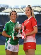 9 September 2019; In attendance at a photocall ahead of the TG4 All-Ireland Junior, Intermediate and Senior Ladies Football Championship Finals on Sunday next, are Fermanagh captain Joanne Doonan and Louth captain Kate Flood. Photo by Ramsey Cardy/Sportsfile