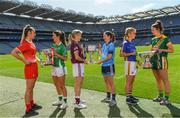 9 September 2019; In attendance at a photocall ahead of the TG4 All-Ireland Junior, Intermediate and Senior Ladies Football Championship Finals on Sunday next, are from left, Louth captain Kate Flood, Fermanagh captain Joanne Doonan, Galway captain Tracey Leonard, Dublin captain Sinéad Aherne, Tipperary captain Samantha Lambert and Meath captain Máire O’Shaughnessy. Photo by Ramsey Cardy/Sportsfile