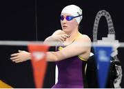 10 September 2019; Ailbhe Kelly of Ireland prior to competing in the heats of the Women’s 100m Backstroke S8 during day two of the World Para Swimming Championships 2019 at London Aquatic Centre in London, England. Photo by Tino Henschel/Sportsfile