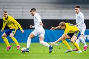 10 September 2019; Daniel Mandroiu of Republic of Ireland in action against Svante Ingelsson of Sweden during the UEFA European U21 Championship Qualifier Group 1 match between Sweden and Republic of Ireland at Guldfågeln Arena in Hansa City, Kalmar, Sweden. Photo by Suvad Mrkonjic/Sportsfile