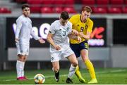 10 September 2019; Darragh Leahy of Republic of Ireland in action against Dejan Kulusekvski of Sweden during the UEFA European U21 Championship Qualifier Group 1 match between Sweden and Republic of Ireland at Guldfågeln Arena in Hansa City, Kalmar, Sweden. Photo by Suvad Mrkonjic/Sportsfile