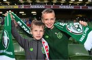 10 September 2019; Republic of Ireland supporters Billy, left, and Timmy Sheehan prior to the 3 International Friendly match between Republic of Ireland and Bulgaria at Aviva Stadium, Dublin. Photo by Stephen McCarthy/Sportsfile