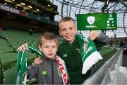 10 September 2019; Republic of Ireland supporters Billy, left, and Timmy Sheehan prior to the 3 International Friendly match between Republic of Ireland and Bulgaria at Aviva Stadium, Dublin. Photo by Stephen McCarthy/Sportsfile