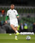 10 September 2019; Richard Keogh of Republic of Ireland warms up prior to the 3 International Friendly match between Republic of Ireland and Bulgaria at Aviva Stadium, Dublin. Photo by Eóin Noonan/Sportsfile