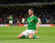 10 September 2019; Alan Browne of Republic of Ireland celebrates after scoring his side's first goal during the 3 International Friendly match between Republic of Ireland and Bulgaria at Aviva Stadium, Dublin. Photo by Stephen McCarthy/Sportsfile