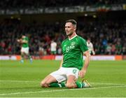 10 September 2019; Alan Browne of Republic of Ireland celebrates after scoring his side's first goal during the 3 International Friendly match between Republic of Ireland and Bulgaria at Aviva Stadium, Dublin. Photo by Stephen McCarthy/Sportsfile